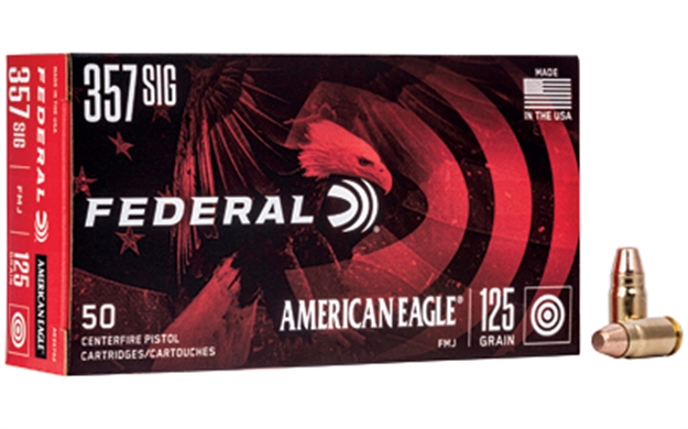 Picture of Federal American Eagle Pistol Ammo 357 Sig 125Gr 50Rnd Fmj 029465089924 -
