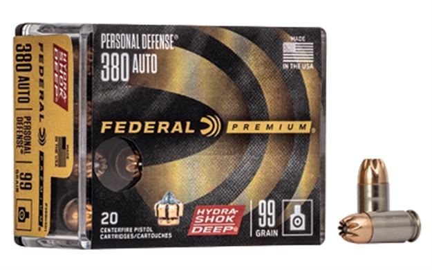 Picture of  Federal P380hsd1 Premium Personal Defense 380Acp 99Gr Hydra-Shok Deep Hollow Point 20 Per Box/10 Case