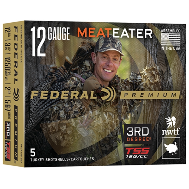 Picture of Federal 3Rd Degree Turkey Shotshell 12 Ga, 3-1/2 In, No. 7, 2 Oz, 4.34 Dr, 1250 Fps, 5 Rnd Per Box PTD139 567