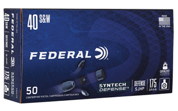 Picture of Fed Syntech Defense Pistol Ammo 40 S&W, 175 Gr, Semi Jacketed Hp, 1000 Fps, 50 Rnd Box S40SJT2 604544671032