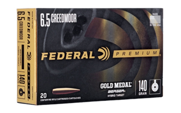 Picture of  Federal Gm65crdbh2 Premium Gold Medal 6.5Creedmoor 140Gr Berger Hybrid Target 20 Per Box/10 Case 604544662436