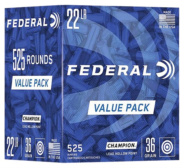 Picture of  Federal 747 Champion Training Value Pack 22Lr 36Gr Lead Hollow Point 525 Per Box/10 Case
