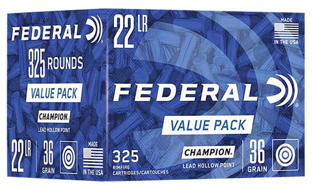 Picture of  Federal 749 Champion Training Value Pack 22Lr 36Gr Lead Hollow Point 325 Per Box/10 Case