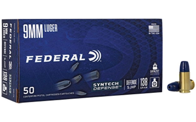Picture of  Federal S9sjt2 Syntech Defense 9Mmluger 138Gr Segmented Jacketed Hollow Point 50 Per Box/10 Case 604544671049