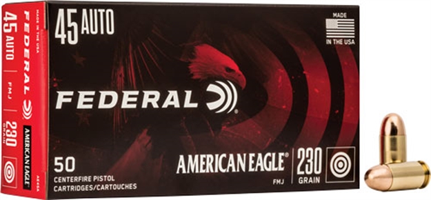 Picture of  Federal Ae45a American Eagle Handgun 45Acp 230Gr Full Metal Jacket 50 Per Box/20 Case 029465085032