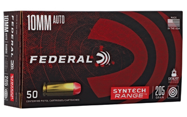 Picture of  Federal Ae10sj1 Syntech Range 10Mm Auto 205 GR Total Syntech Jacket Flat Nose 50 Per Box/ 10 CS