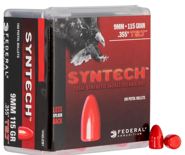 Picture of Federal American Eagle Bullets 115 Grain Syntech Total Synthetic Jacket  CB 100  Box