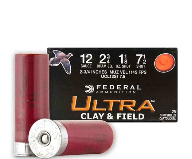 Picture of Federal Ammo 12Ga 2-3/4" 1-1/8Oz #7-1/2 Federal Ultra Clay 250Rds Ucl12si7.5