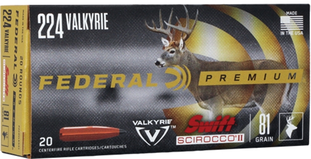 Picture of Federal Ammo .224 Valkyrie 81Gr. Scirocco II  20-Pack