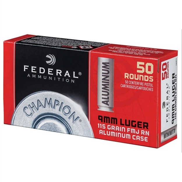 Picture of Federal Ammo 9Mm 115Gr Fmj Champion Aluminum 50/Box