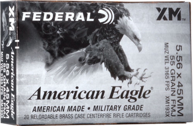 Picture of Federal Ammo AE Tactical 5.56X45 Xm193 55Gr. Fmj-Bt 20-Pack