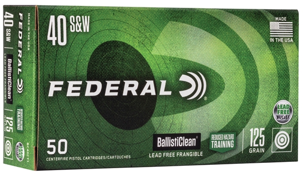 Picture of Federal Bc40ct1 Ballisticlean Reduced Hazard Training 40S&W 125Gr Lead Free Frangible 50 Per Box/20 Case 029465098209 -