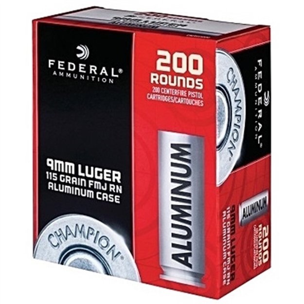 Picture of Federal Cal9115 Champion Training 9Mm Luger 115 GR Full Metal Jacket (Fmj) 50 Bx/ 20 CS