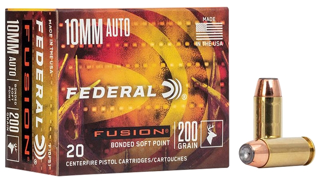 Picture of  Federal F10fs1 Fusion Handgun 10Mmauto 200Gr Fusion Soft Point 20 Per Box/10 Case