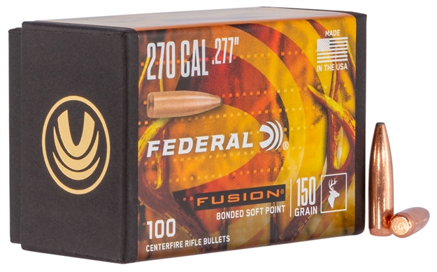 Picture of Federal Fb277f4 Fusion Component  270 Caliber .277 150 GR Fusion Soft Point 100 Box