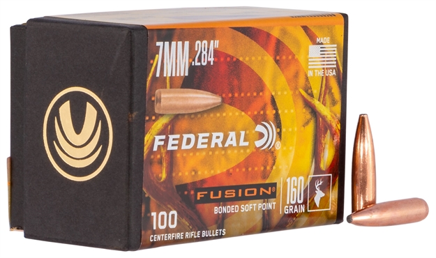 Picture of Federal Fb284f3 Fusion Component  7Mm .284 160 GR Fusion Soft Point 100 Box