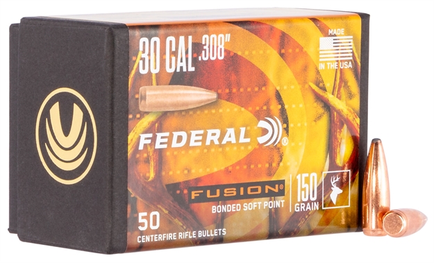 Picture of Federal Fb308f1 Fusion Component  
30 Caliber .308 150 GR Fusion Soft Point 50 Box