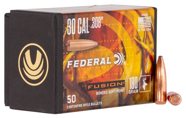 Picture of  Federal Fb308f4 Fusion Component  30 Cal .308 180 GR Fusion Soft Point 50 Per Box/ 4 Case 604544649604