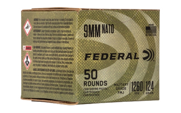 Picture of  Federal C9n882 Military Grade  9Mmluger 124Gr Full Metal Jacket 50 Per Box/10 Case 604544653649
