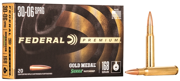 Picture of  Federal Gm3006m Premium Gold Medal 30-06Springfield 168Gr Sierra Matchking Bthp 20 Per Box/10 Case 029465089344
