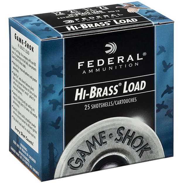 Picture of Federal Game-Shok Upland - Hi-Brass Shotshell 12 Ga, 2-3/4 In, No. 4, 1-1/4Oz, 3.69 Dr, 1330 Fps, 25 Rnd Per Box H126 4 029465001384