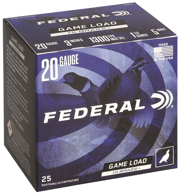 Picture of  Federal H2585 Game-Shok High Brass 20Gauge 3" 1 1/4Oz 5Shot 25 Per Box/10 Case
