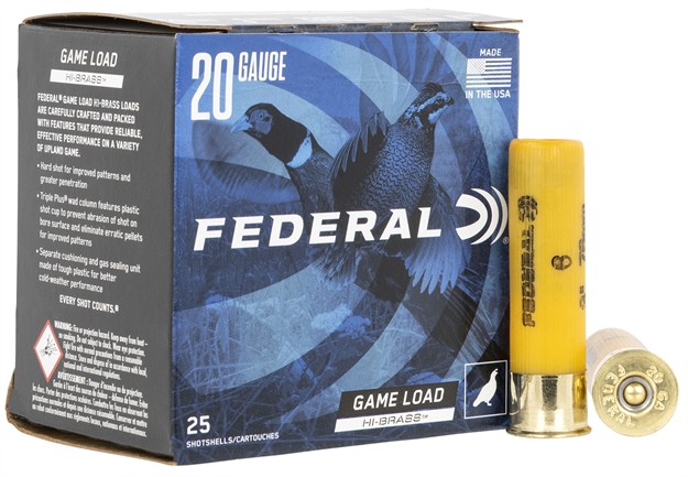 Picture of  Federal H2586 Game-Shok High Brass 20Gauge 3" 1 1/4Oz 6Shot 25 Per Box/10 Case 604544678208