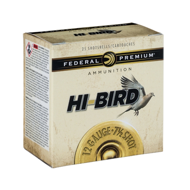 Picture of Federal Hi-Bird Shotshell 12 GA 2 3/4" 3 1/4De 1 1/8Oz 7.5 1,255 Fps, 25 Rnd Per Box HVF1275 604544620696