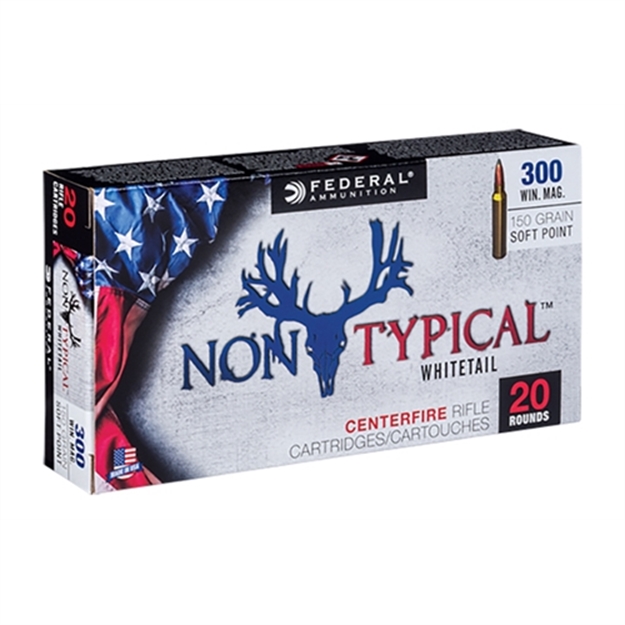 Picture of Federal Non-Typical Rifle Ammo, 300 Win 150 GR Soft Point, 20 Round Box 300WDT150 604544627190