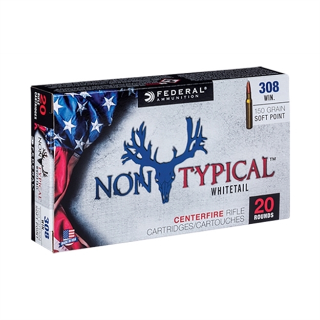 Picture of Federal Non-Typical Rifle Ammo, 308 Win 150 GR Soft Point, 20 Round Box 308DT150