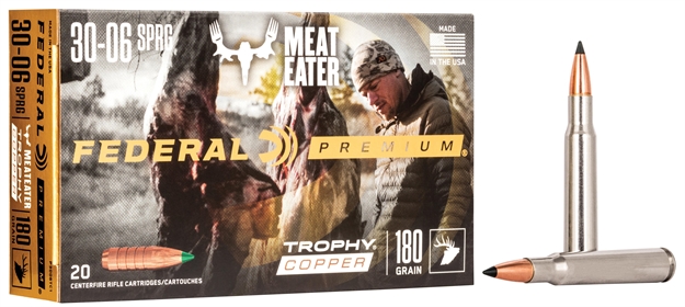 Picture of Federal Premium Trophy Copper Rifle Ammo 30-06 Spr, T-Copper, 180 Grains, 2700 Fps, 20, Boxed 029465063535 -