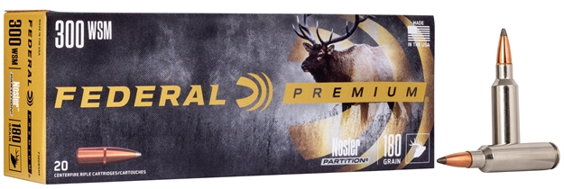 Picture of Federal Premium Vital-Shok Rifle Ammo 300 Wsm, Np, 180 Grains, 2980 Fps, 20, Boxed 029465095079