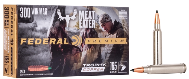 Picture of Federal Premium Trophy Copper Rifle Ammo 300 Win Mag, T-Copper, 165 Grains, 3050 Fps, 20, Boxed 029465063511 -