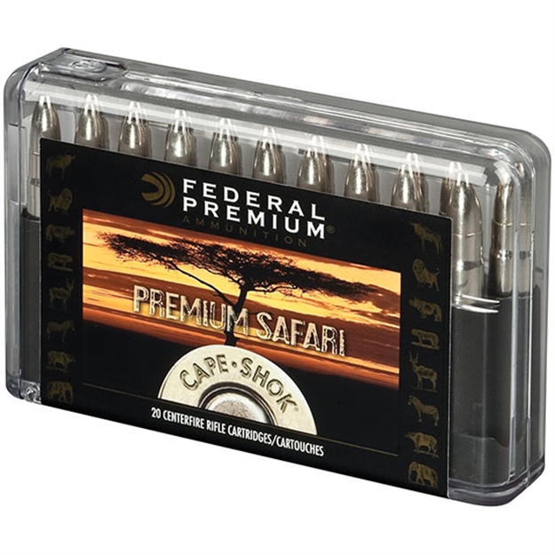Picture of Federal P370a Premium Safari Cape-Shok 
370 Sako Magnum 286 GR Barnes Banded Solid 20 Bx/ 10 CS