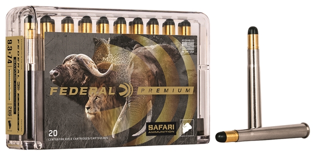 Picture of  Federal P9374wh Premium Safari Cape-Shok 9.3Mmx74r 286 GR Woodleigh Hydro Solid 20 Per Box/ 10 CS