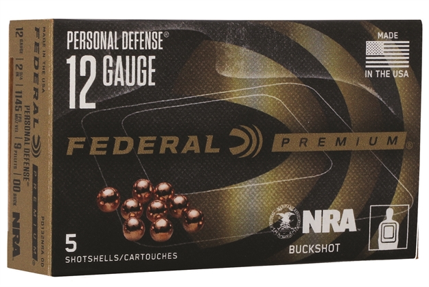 Picture of Federal Pd132nra00 Personal Defense Nra Buckshot 12 Gauge 2.75" 9 Pellets 00 Buck Shot 5 Bx/ 50 CS