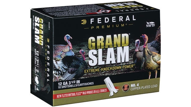 Picture of Federal Grandslam Turkey Shotshell W/ Flight Control Flex Wad 12 GA 3 1/2" Max. 2Oz 4 10 Rnd Per Box PFCX139F 4 604544631777