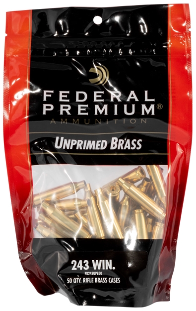 Picture of Federal Pr243upb50 Gold Medal  Rifle 243 Winchester Brass 50