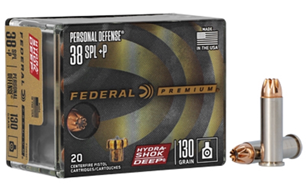 Picture of  Federal P38hsd1 Premium Personal Defense 38Special+P 130Gr Hydra-Shok Deep Hollow Point 20 Per Box/10 Case 604544672794