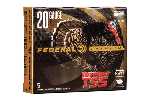 Picture of Federal Ptssx259f9 Premium Turkey Heavyweight Tss 20Gauge 3" 1 1/2Oz 9Shot 5 Per Box/50 Case PTSSX259F-9 604544647488