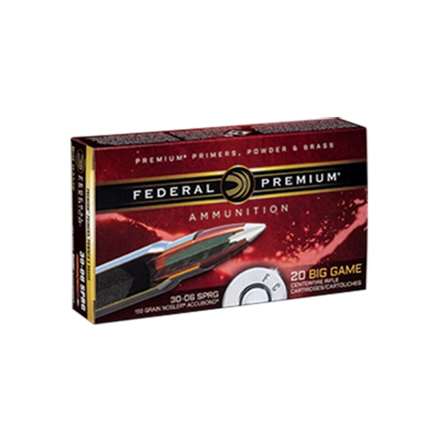 Picture of Federal Premium Vital-Shok Rifle Ammo 30 06 Spr 150 Grain Nosler Accubond 20 Rnd Per Box