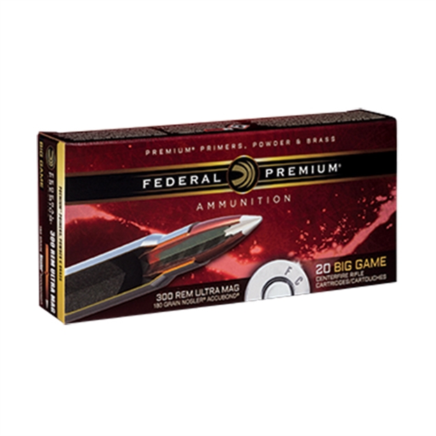Picture of Federal Premium Vital-Shok Rifle Ammo 300 Rum 180 Grain Nosler Accubond 20 Rnd Per Box