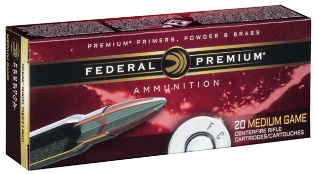 Picture of Federal Premium Vital-Shok Rifle Ammo 338 Rum 210Gr 20Rd Nosler Partition Seasonal, 20/Box