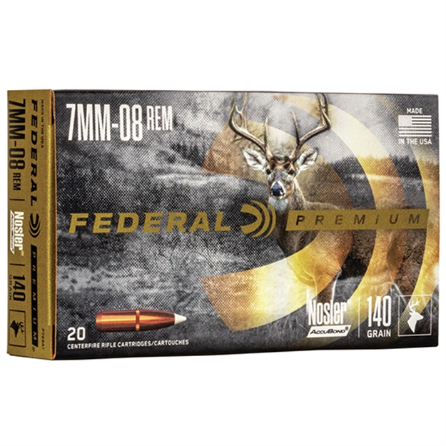 Picture of Federal Premium Vital-Shok Rifle Ammo 7Mm 08 Rem 140 Grain Nosler Accubond 20 Rnd Per Box P708A1 604544625332