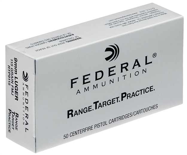 Picture of  Federal Rtp9115 Range & Target  9Mmluger 115Gr Full Metal Jacket 50 Per Box/20 Case