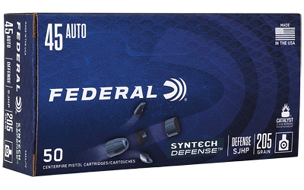 Picture of  Federal S45sjt2 Syntech Defense 45 Acp 205 GR Segmented Jacketed Hollow Point 50 Per Box/ 10 Case 604544671025