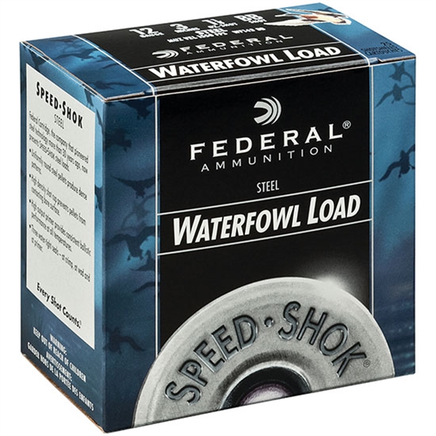 Picture of Federal Speed-Shok Waterfowl Shotshell 12 Ga, 3-1/2 In, No. 2, 1-3/8Oz, 4.94 Dr, 1550 Fps, 25 Rnd Per Box WF1332 029465023690