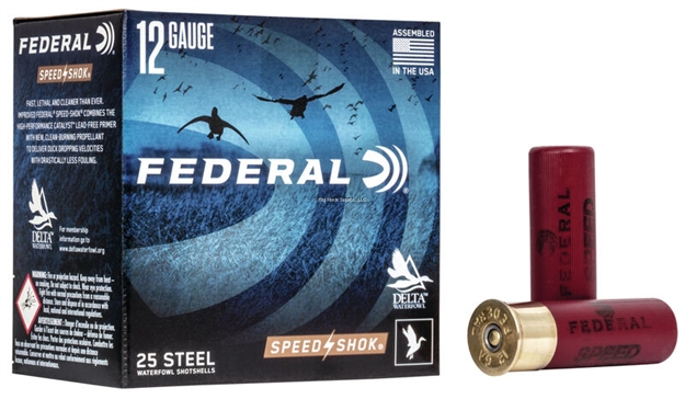 Picture of Federal Speed Shok Waterfowl Shotshell, 12 Ga, 3", 1-1/4Oz, 1450Fps #4, "Sea Duck", 25 Round Box