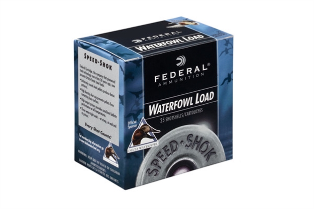 Picture of Federal Speed-Shok Waterfowl Shotshell 12 Ga, 3-1/2 In, No. T, 1-3/8Oz, 4.94 Dr, 1550 Fps, 25 Rnd Per Box WF133T 029465027841