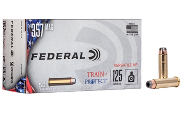 Picture of  Federal Tp357vhp1 Train + Protect  357Mag 125Gr Versatile Hollow Point 50 Per Box/10 Case